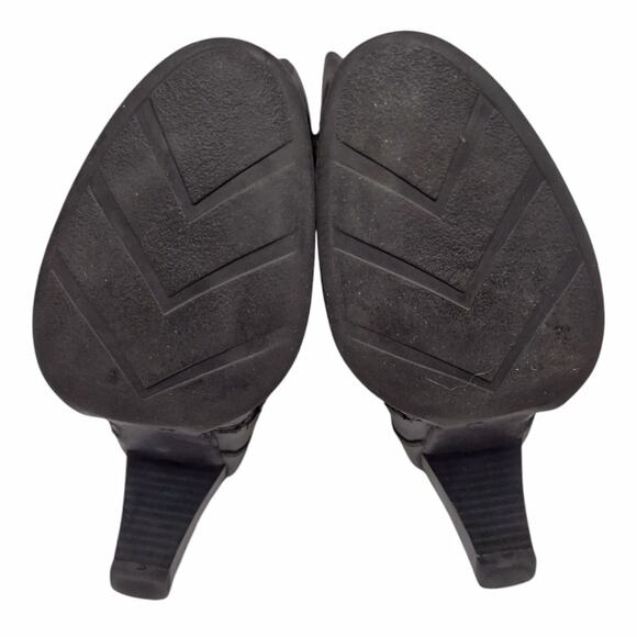 JOMET D Knee High Black Leather Boots US Sz 8.5 Stretch Calf Opening EU Size 39 - Picture 10 of 16